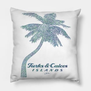 Turks & Caicos Islands Palm Tree (Distressed) Pillow