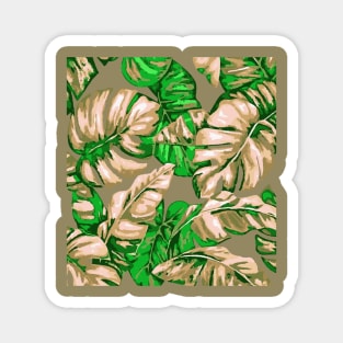 Tropical Leaves Camouflage Of Banana and Monstera 11 Magnet