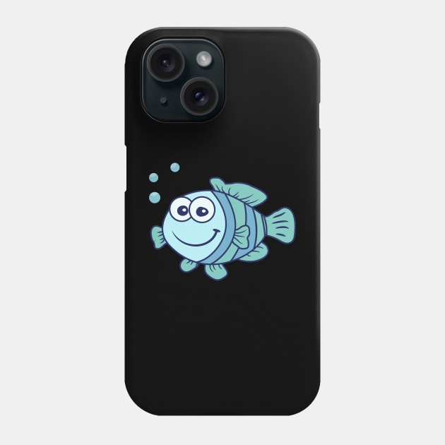Fish With Water Bubbles Phone Case by Tesszero