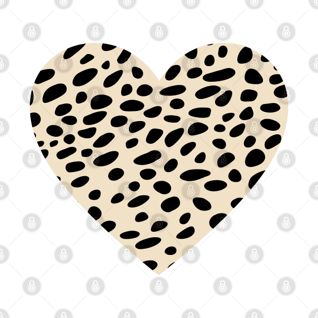 Cheetah Leopard Original Print Heart Shape by RageRabbit