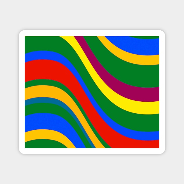 Gay Pride Gently Wavy Varied Stripes Magnet by VernenInk