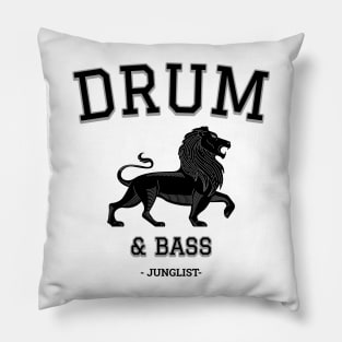 DRUM & BASS - College Font Lion (black) Pillow