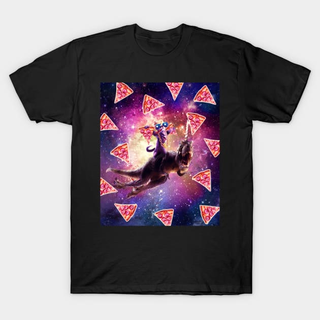 Thug Space Cat On Dinosaur Unicorn - Pizza Shirt Thug Space Cat On Dinosaur Unicorn - Pizza Shirt