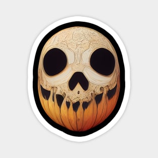 Pumpkin Skull Halloween Magnet