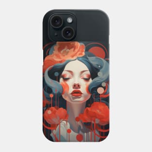 Woman Red Flower Phone Case