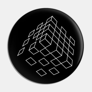 Cube wireframe Design Pin