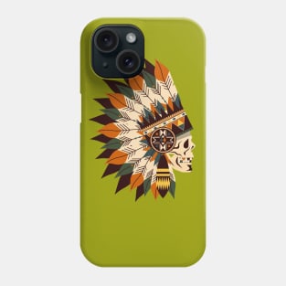 Indian Feather Headdress Tribal Skull Phone Case