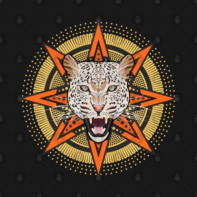 Leopard face with geometric shapes by ilhnklv