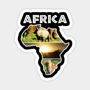 African Continent Wildlife Collage Magnet