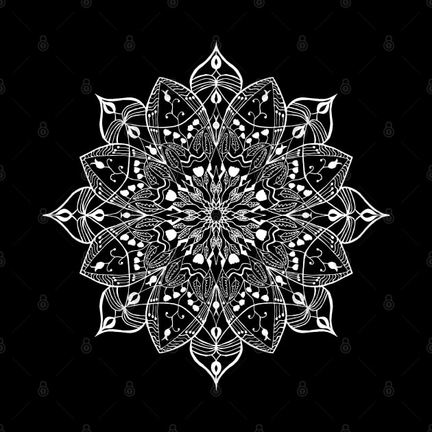 White Floral Mandala by laimutyy