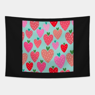 Strawberry hearts Tapestry