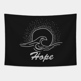 Hope with sun and waves, inspirational meanings Tapestry