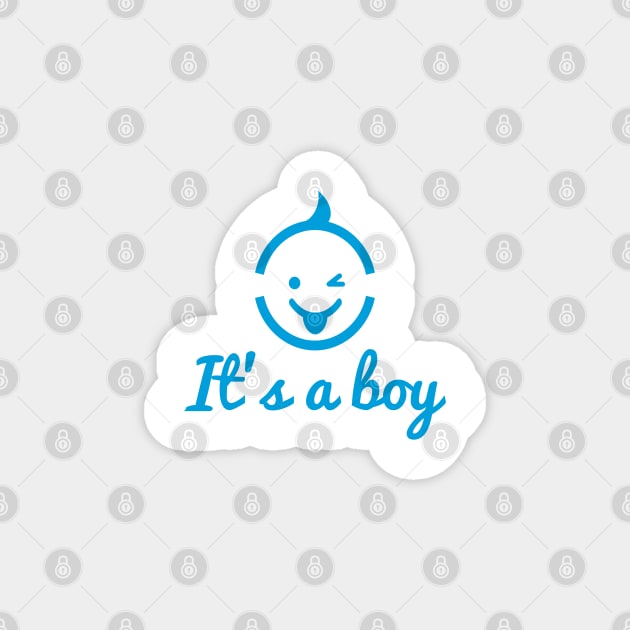 it's a boy design with cute face icon Magnet by beakraus