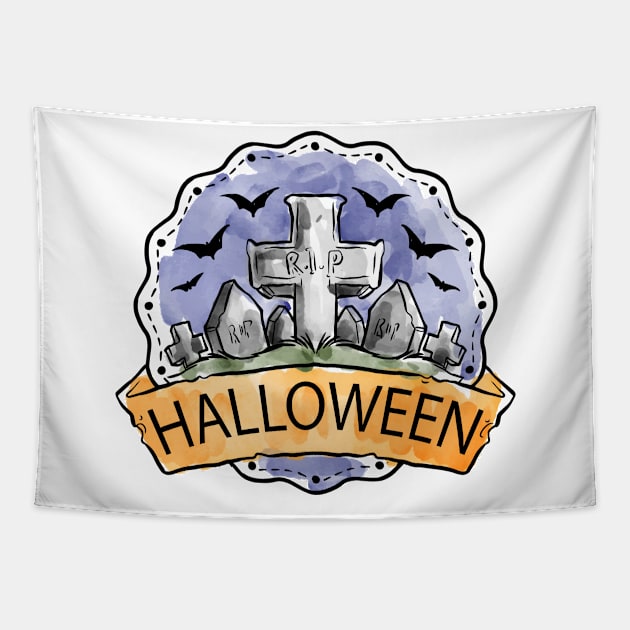 Halloween Theme Tapestry by Mako Design 