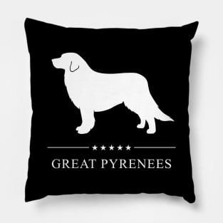 Great Pyrenees Dog White Silhouette Pillow