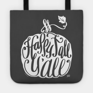 Happy Fall Y'All Cute Pumpkin Graphic White Tote