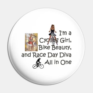 Cycling Race Day Diva Pin