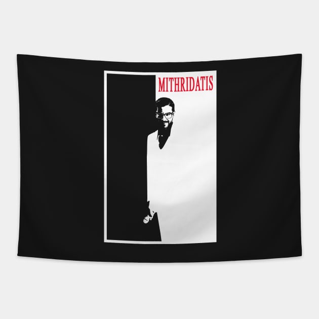 Mithridatis Scarface Logo Tapestry by AmokTimeArts