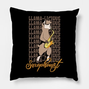 Llama Saxophonist Pillow