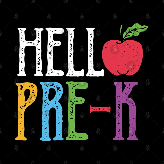 Hello Pre K Apple Pre Kindergarten Teacher Student Back To School Gift by BadDesignCo