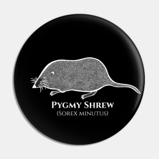 Pygmy Shrew with Common and Scientific Names - animal drawing Pin