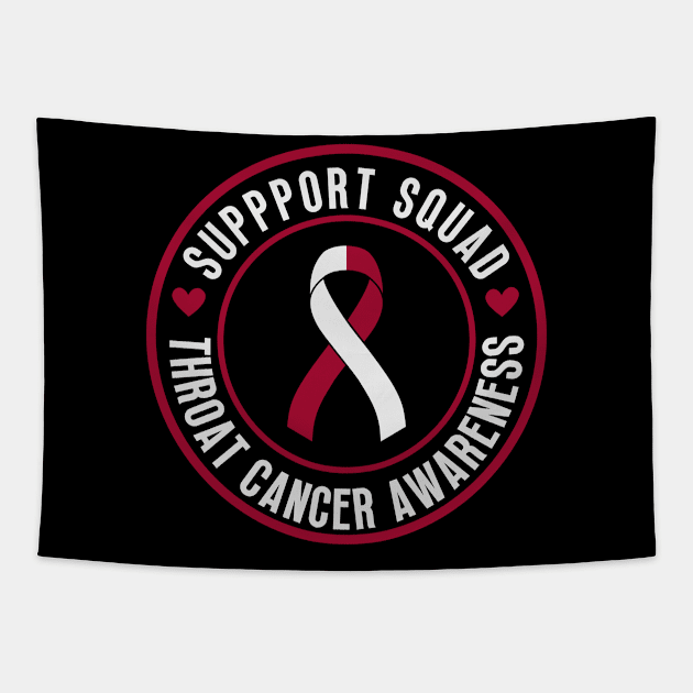 Support Squad Throat Cancer Awareness Tapestry by oneduystore