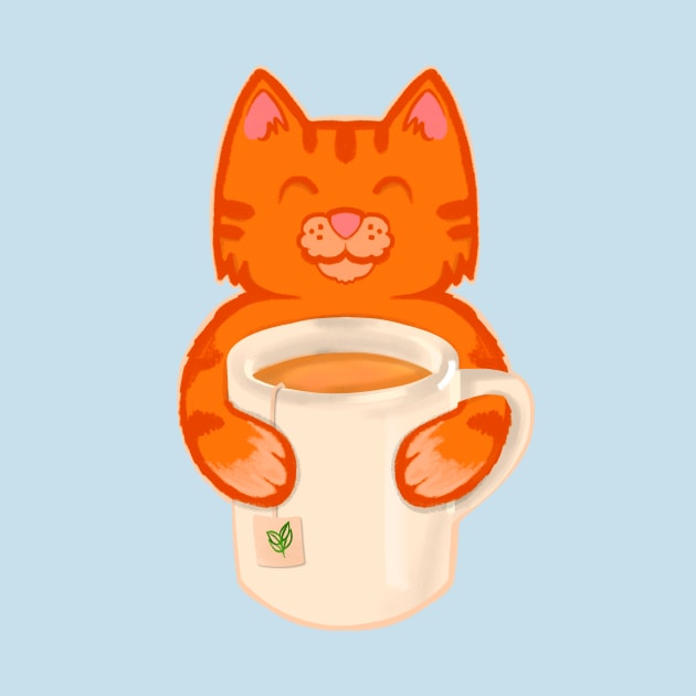 Cat Sipping Tea by SusanaDesigns