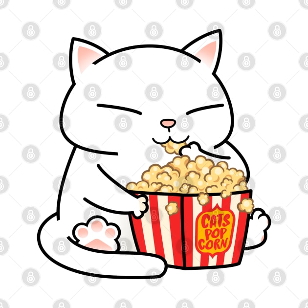 Chubby Cat Pop Corn (cat only) by Takeda_Art