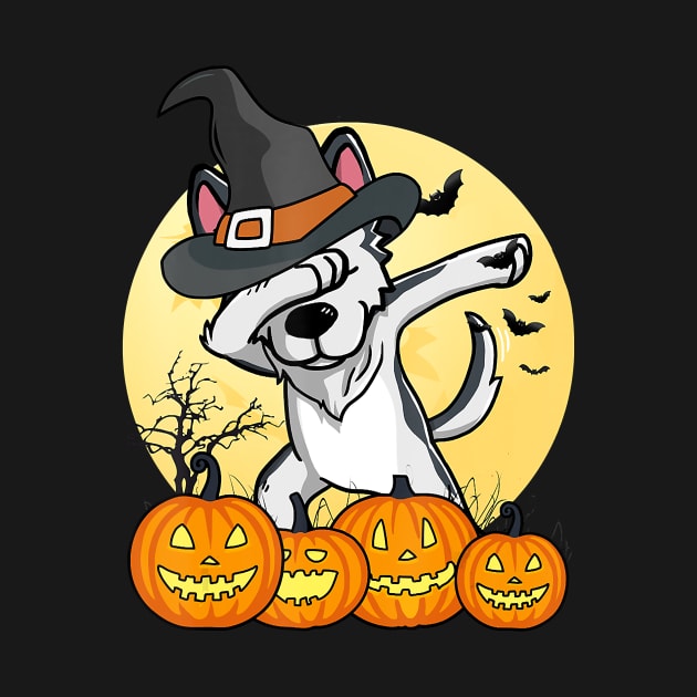 Dabbing Husky Dab Dance Funny Dog Halloween by JaydeMargulies