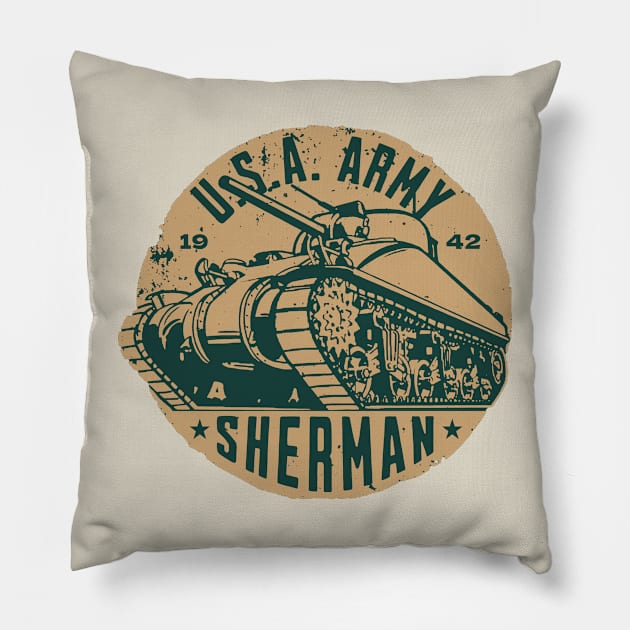 M4 Sherman | WW2 USA Tank Pillow by Distant War