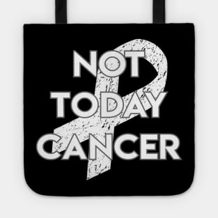 Not Today Cancer White Ribbon Tote
