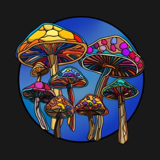 Stained glass mushroom window #2 T-Shirt