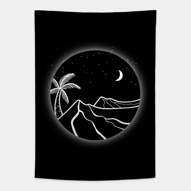 Mountain Night Sky Tapestry by Introvert Home 