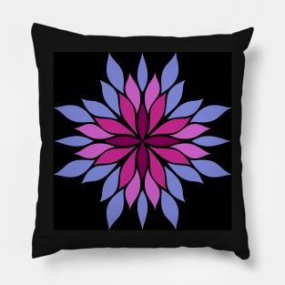 Gradient floral symmetrical pattern with black background Pillow