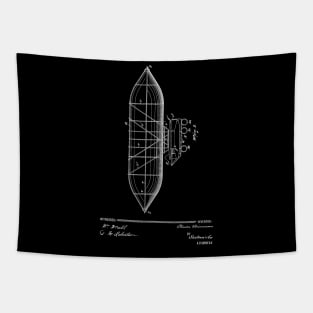 Air Ship Vintage Patent Hand Drawing Tapestry