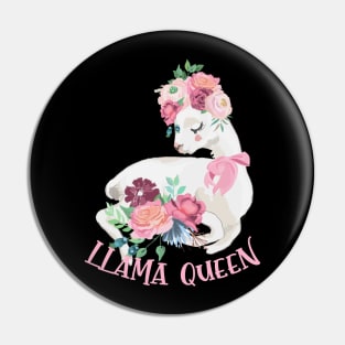 Llama Queen - Gift For Alpaca Lovers Pin