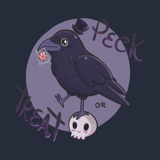 Cute Raven, Peck or Treating! T-Shirt