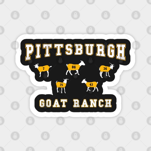 Pittsburgh Football GOAT Ranch Funny Football Animals Magnet by markz66