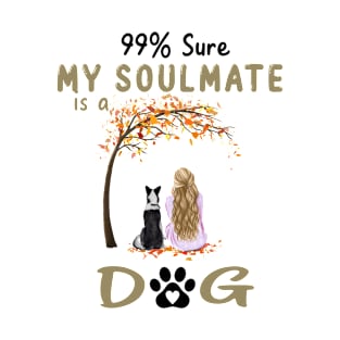 99% Sure My Soulmate Is A Border Collie Dog Lover Gift T-Shirt