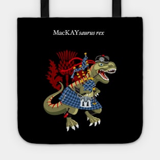 Clanosaurus Rex MacKAYsaurus Plaid MacKay BLUE Scotland Ireland Family Tartan Tote