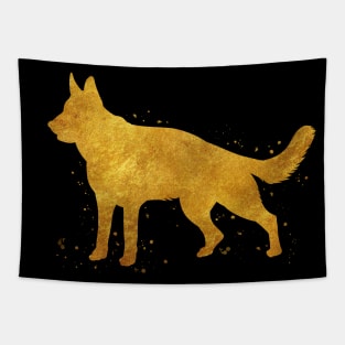 German shepherd dog golden art Tapestry