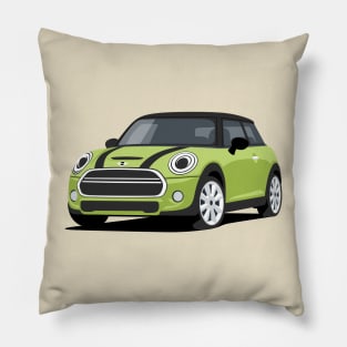 Car sport  mini retro green lime Pillow