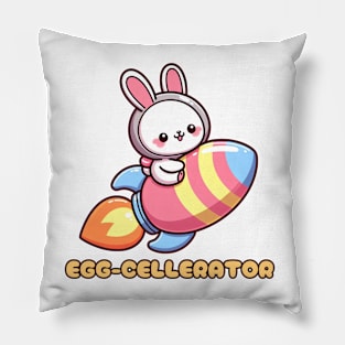 Egg-cellent Easter Bunny: Rocket Ride Pillow