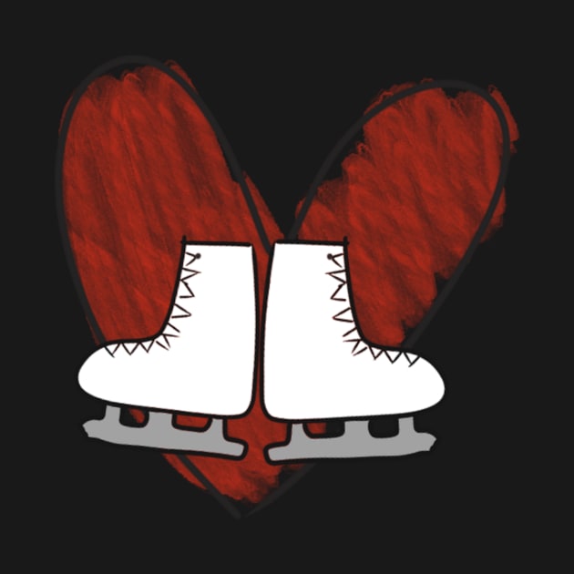 Heart and Ice Skates doodle by DreamsofTiaras