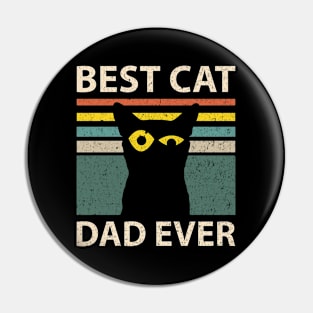 Vintage Best Cat Dad Ever Pin