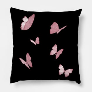 butterflies pink white Pillow