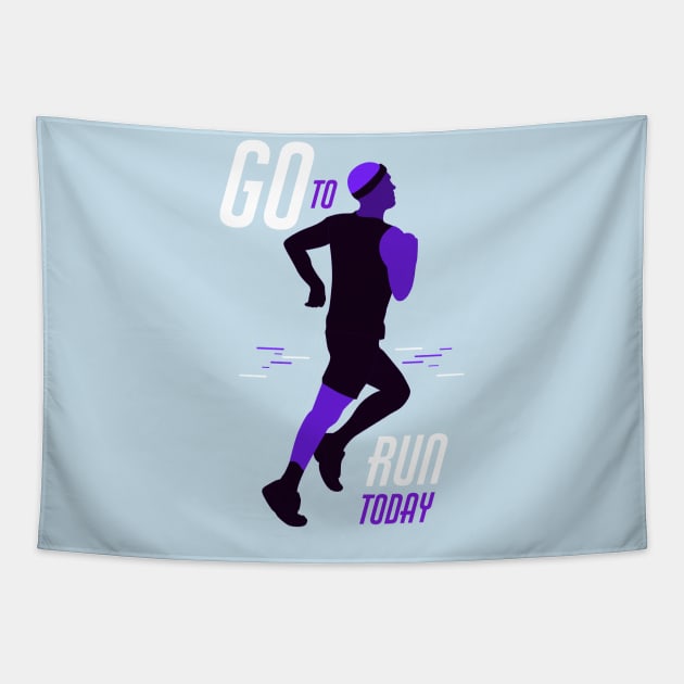 Runner Man Abstract Tapestry by Mako Design 