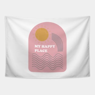 My happy place - retro summer beach vacation vibe Tapestry