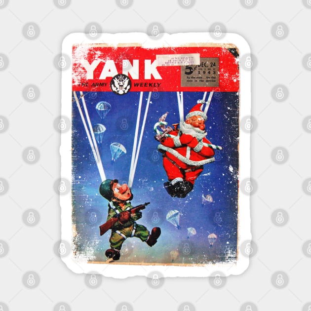 Yank Magazine 1943 WWII Paratroops Santa Claus Magnet by Jose Luiz Filho