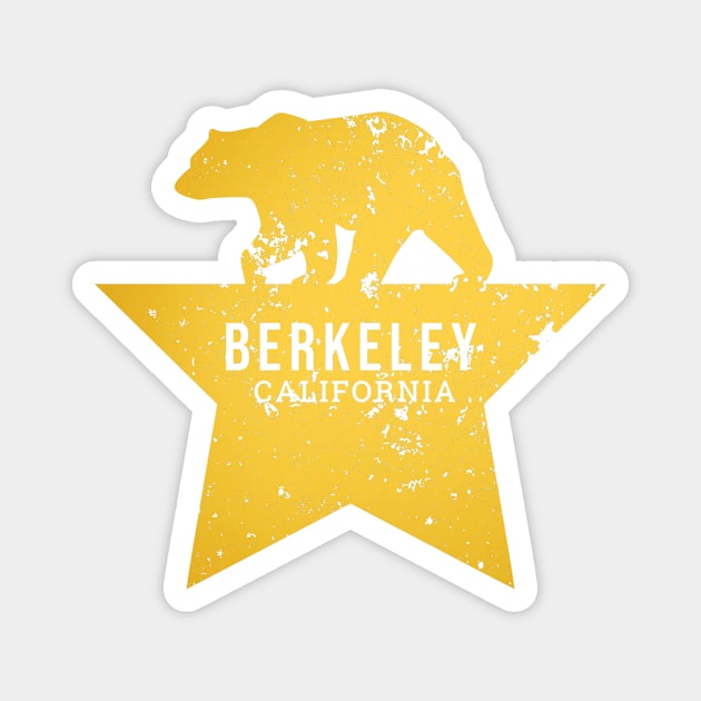 Berkeley California Star Bear Magnet by urban-wild-prints